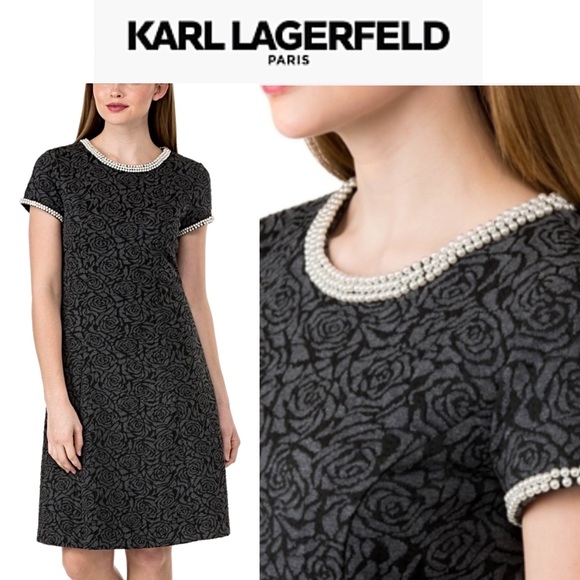 Karl Lagerfeld Dresses & Skirts - Karl Lagerfeld Pearl Neck Jacquard Dress size 6